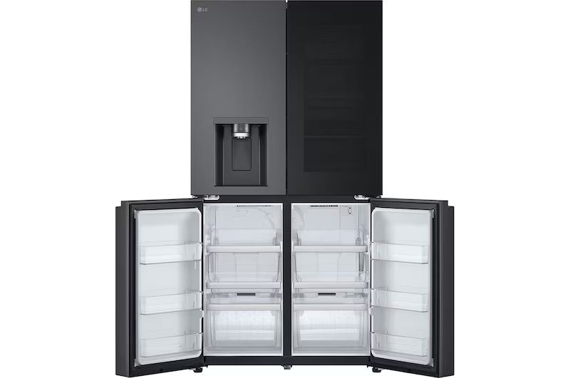 LG GMG960 – מקרר 4 דלתות נפח ענק 638 ליטר עם נוק נוק, בר מים וקרח | שחור מט | משלוח מהיר – תמונה 9