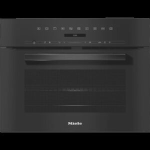 Miele H7240 BM - תנור אפייה בנוי קומפקטי משולב מיקרוגל 43 ליטר בצבע שחור זכוכית | יבואן רשמי