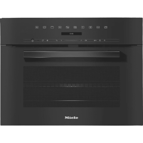 Miele H7240 BM - תנור אפייה בנוי קומפקטי משולב מיקרוגל 43 ליטר בצבע שחור זכוכית | יבואן רשמי