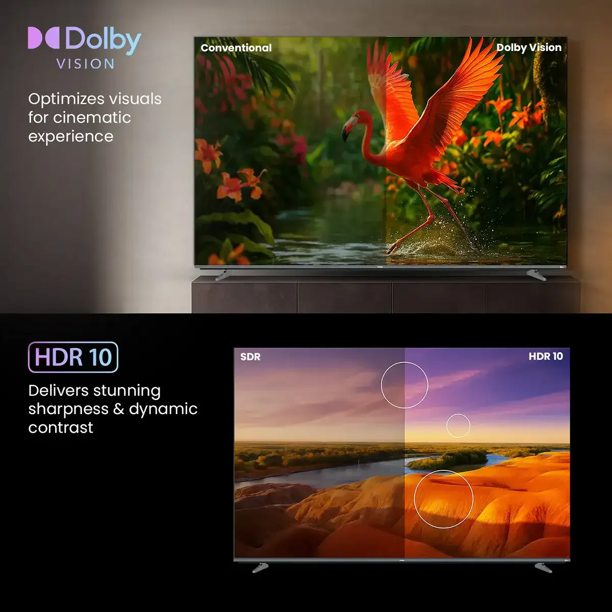 Haier H85M80FUX - טלוויזיה חכמה 85 אינץ' QD-Mini LED 4K עם סאונד מבית KEF – תמונה 5