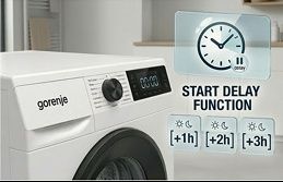 מכונת כביסה Gorenje HAI1 בנפח 10.5 ק"ג עם מנוע אינוונטר 1400 סל"ד גורנייה ברוחב 60 ס"מ צבע לבן – תמונה 6
