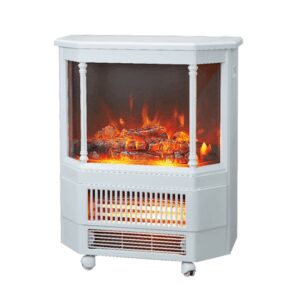 HEMILTON HEM-994 - קמין חשמלי לבן 2000W עם אפקט להבה | יבואן רשמי