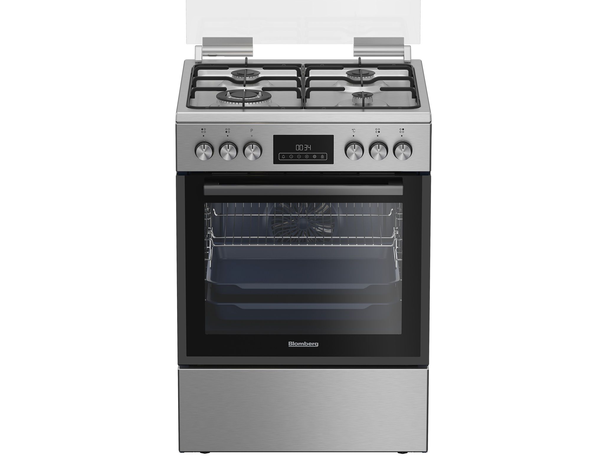 תנור משולב כיריים גז Blomberg HGN8435X נירוסטה 65 ליטר ברוחב 60 ס"מ טורבו אקטיבי | יבואן רשמי-משלוח מהיר