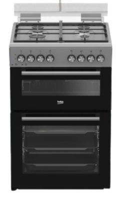 תנור משולב כיריים Beko KFDM6126BX בקו 60 ס"מ דו תאי נירוסטה 110 ליטר עם 4 מבערי גז ופלטת שבת | יבואן רשמי-משלוח מהיר