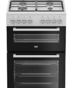 תנור משולב כיריים Beko KFDM62128BW בקו 60 ס"מ דו תאי לבן 110 ליטר עם 4 מבערי גז ופלטת שבת | יבואן רשמי-משלוח מהיר