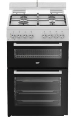 תנור משולב כיריים Beko KFDM62128BW בקו 60 ס"מ דו תאי לבן 110 ליטר עם 4 מבערי גז ופלטת שבת | יבואן רשמי-משלוח מהיר