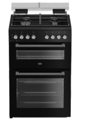 תנור משולב כיריים Beko KFDM62129BB בקו 60 ס"מ דו תאי שחור 110 ליטר עם 4 מבערי גז ופלטת שבת | יבואן רשמי-משלוח מהיר
