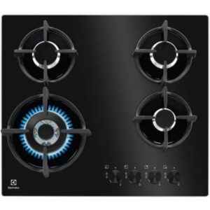 Electrolux KGG6437K כיריים גז 60 ס"מ 4 להבות אלקטרולוקס בצבע זכוכית שחורה | יבואן רשמי