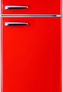 מקרר 2 דלתות מקפיא עליון רטרו MONT BLANC MBR-290DF-RED מונט בלנק בנפח 215 ליטר אדום - יבואן רשמי