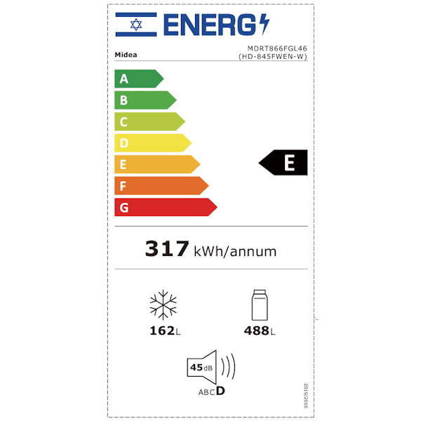 Midea MDRT866FGL46 – מקרר 2 דלתות מקפיא עליון 650 ליטר נירוסטה מוברשת עם מדחס אינוורטר | יבואן רשמי