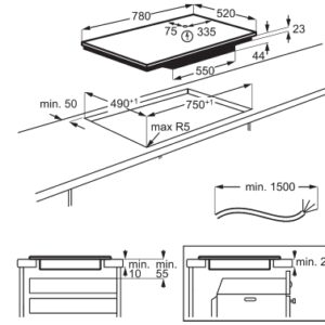 כיריים אינדוקציה AEG NIK85M00FB - רוחב 78 ס"מ עם MaxiSense Plus ו-Hob2Hood | יבואן רשמי