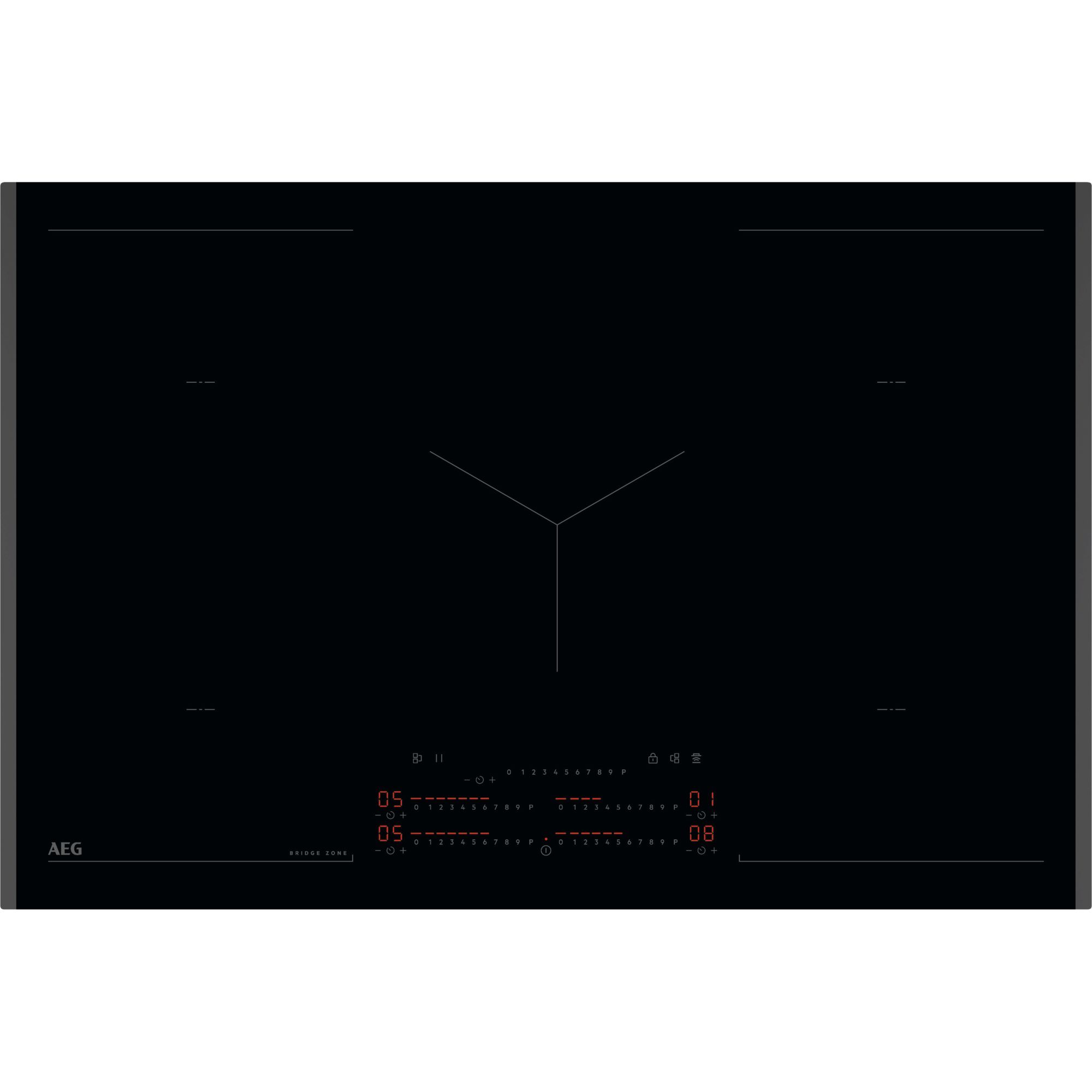 כיריים אינדוקציה AEG NIK85M00FB - רוחב 78 ס"מ עם MaxiSense Plus ו-Hob2Hood | יבואן רשמי – תמונה 2