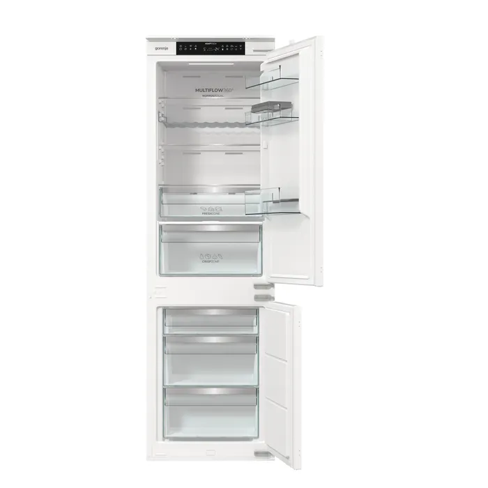 מקרר אינטגרלי 2 דלתות Gorenje NRKI517E62WF גורנייה מקפיא תחתון 54 ס"מ No-Frost נפח 252 ליטר עם צירי DOD יבואן רשמי – תמונה 2