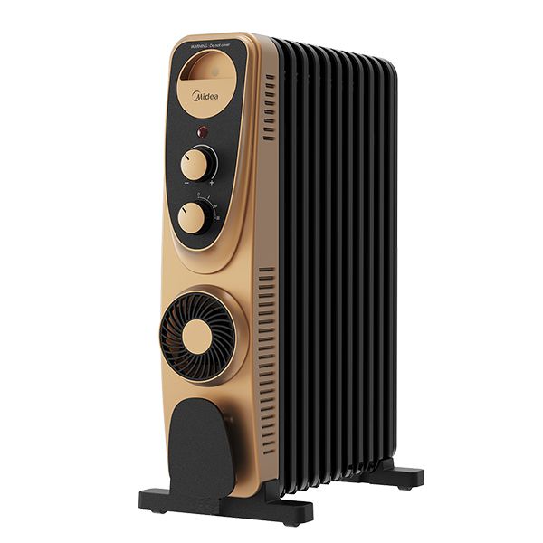 Midea NY2311-22HF - רדיאטור 11 צלעות עם מפזר חום PTC בגימור רוז גולד | יבואן רשמי