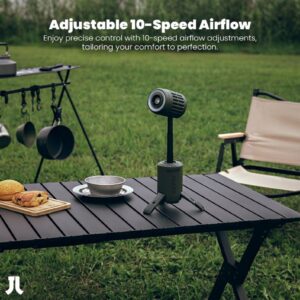 JISULIFE OUTDOOR ULTRA1 - מאוורר שטח עוצמתי נייד לקמפינג וטיולים, סוללה 13,500mAh ותאורת שטח | יבואן רשמי