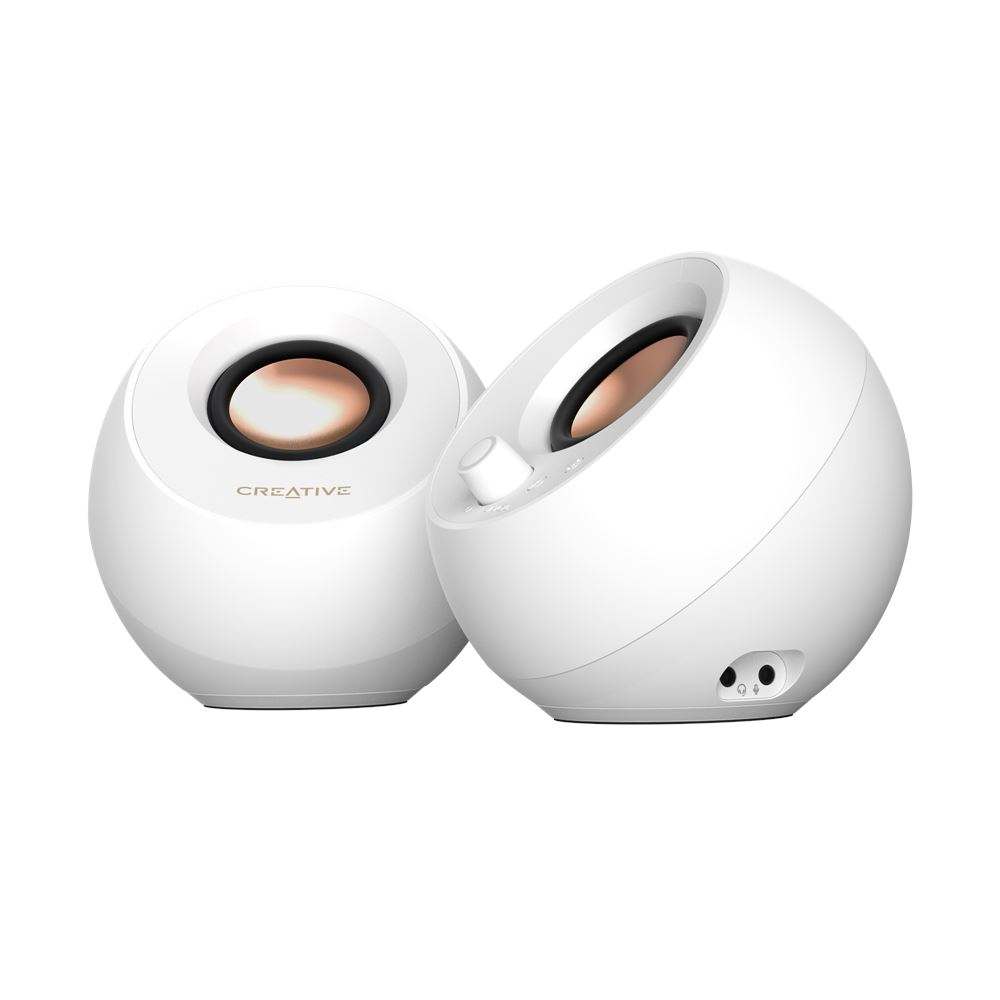 רמקולים למחשב Creative Pebble PRO קריאייטיב עוצמתיים עם תאורת RGB וחיבור USB-C לבן יבואן רשמי – תמונה 4