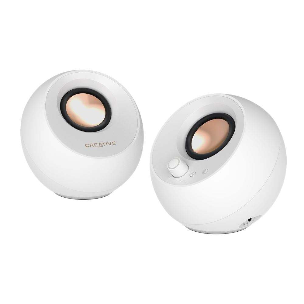 רמקולים למחשב Creative Pebble PRO קריאייטיב עוצמתיים עם תאורת RGB וחיבור USB-C לבן יבואן רשמי – תמונה 6