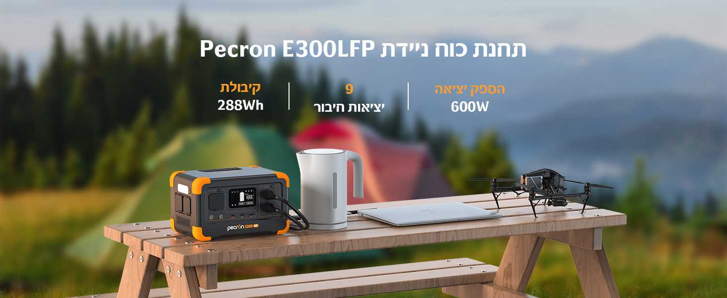 תחנת כוח ניידת PECRON E300LFP – 288Wh עם UPS וטעינה מהירה | יבואן רשמי-משלוח מהיר – תמונה 8