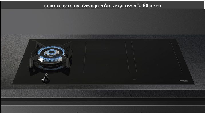 כיריים משולבות גז ואינדוקציה ברוחב 90 ס"מ SMEG PM3953D אינדוקציה וגז במשטח אחד | משלוח מהיר – תמונה 8