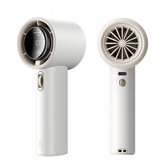 JISULIFE PRO1 - מאוורר נייד USB טורבו עוצמתי עם תצוגה דיגיטלית בצבע לבן | יבואן רשמי – תמונה 2