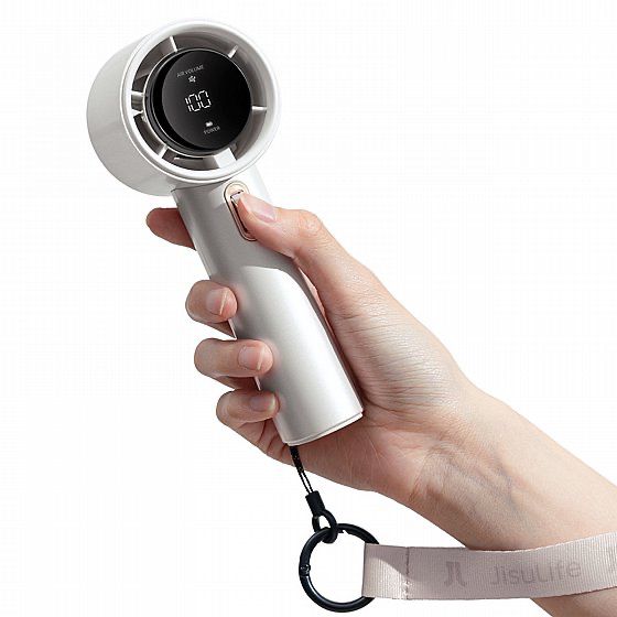 JISULIFE PRO1 - מאוורר נייד USB טורבו עוצמתי עם תצוגה דיגיטלית בצבע לבן | יבואן רשמי – תמונה 3