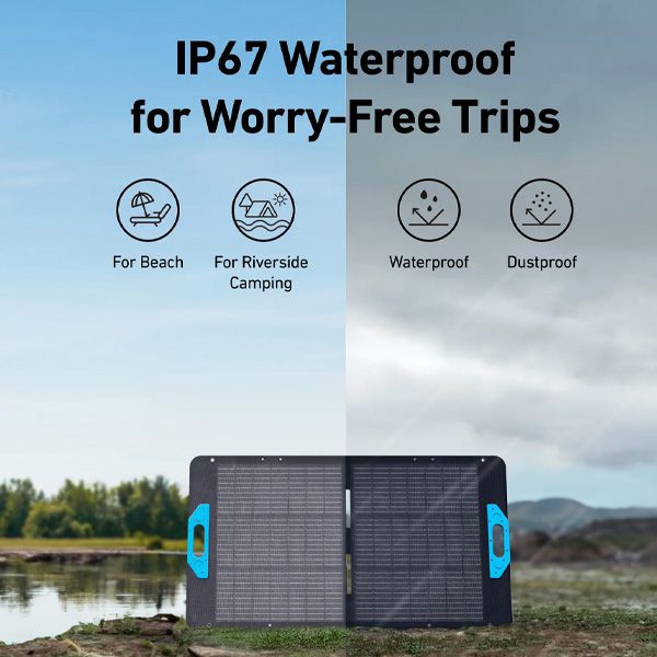Anker SOLIX PS100 Portable Solar Panel- פאנל סולארי לתחנת כוח ניידת | יבואן רשמי