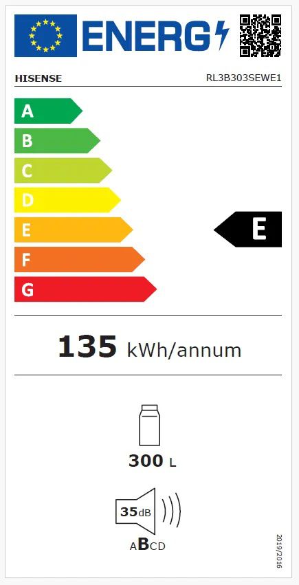 Hisense RL3B303SEWE1 – מקרר אינטגרלי 301 ל׳ NoFrost Inverter | יבואן רשמי – תמונה 4