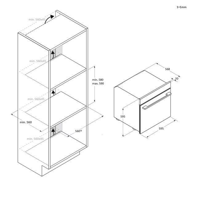 תנור בנוי פירוליטי 60 ס״מ ROSIÈRES RO6M5TB3YTB – ניקוי עצמי, קישוריות חכמה ועיצוב יוקרתי – תמונה 7
