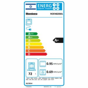 BLOMBERG ROEN8206IL - תנור בנוי בלומברג 72 ליטר לבן A+ עם טורבו ו-8 תוכניות | יבואן רשמי-משלוח מהיר
