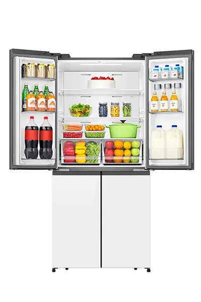 Hisense RQ581WG – מקרר 4 דלתות זכוכית לבנה 483 ליטר עם Inverter ו-No Frost | יבואן רשמי – תמונה 3