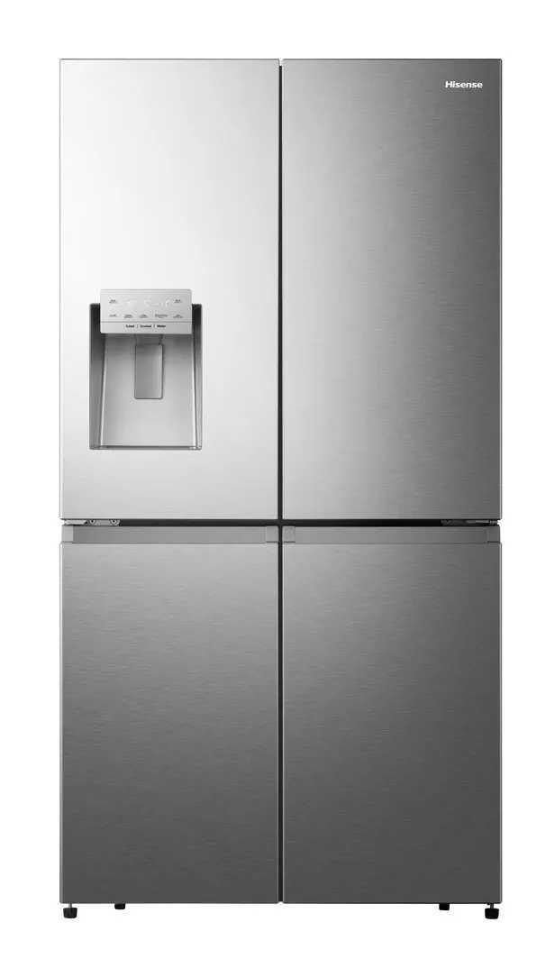 Hisense RQ760N4SASE – מקרר 4 דלתות 584 ליטר נירוסטה עם מקפיא תחתון, בר חיצוני, Inverter ו-No Frost | יבואן רשמי