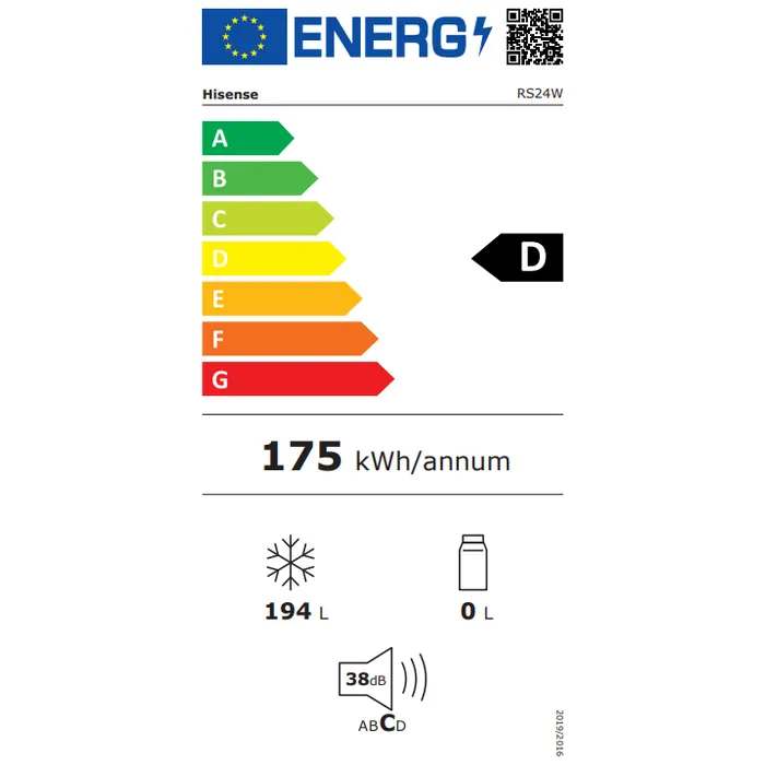 Hisense RS24W – מקפיא NoFrost עם 6 מגירות 194 ליטר לבן | יבואן רשמי-משלוח מהיר