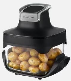 SMARTER Air Fryer - סיר טיגון ללא שמן עם 2 קערות זכוכית 4.5+2.5 ליטר 1500W לאפייה וטיגון בריא | יבואן רשמי-משלוח מהיר – תמונה 3