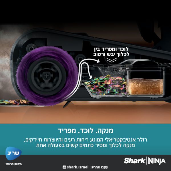 SHARK Steam Pickup SD203 שואב שוטף שמנקה, מחטא ומקרצף בקיטור | 3 שנות אחריות ע"י היבואן הרשמי | משלוח מהיר – תמונה 8