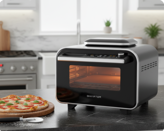 SMARTER Air Fryer Oven טאבון חשמלי 20 ליטר 1800W עד 400 מעלות כולל אבן שמוט וטיגון באוויר חם | יבואן רשמי-משלוח מהיר – תמונה 5