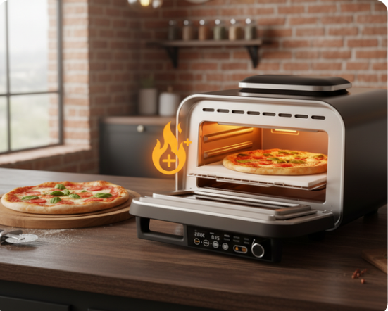 SMARTER Air Fryer Oven טאבון חשמלי 20 ליטר 1800W עד 400 מעלות כולל אבן שמוט וטיגון באוויר חם | יבואן רשמי-משלוח מהיר – תמונה 6