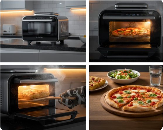 SMARTER Air Fryer Oven טאבון חשמלי 20 ליטר 1800W עד 400 מעלות כולל אבן שמוט וטיגון באוויר חם | יבואן רשמי-משלוח מהיר – תמונה 7