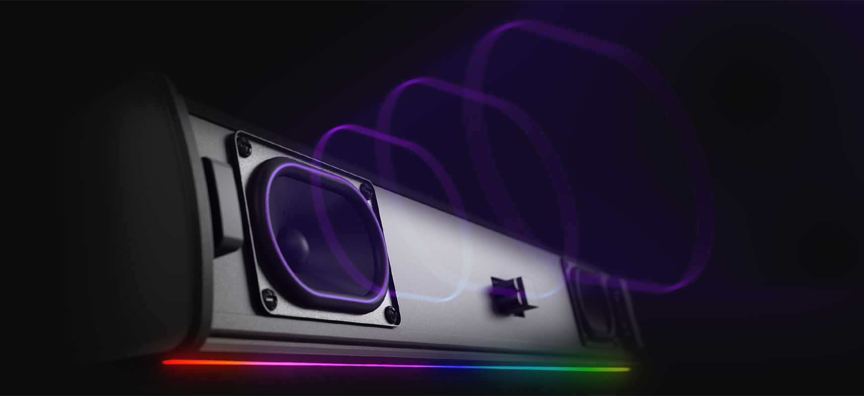 מקרן קול לגיימינג Creative Sound Blaster GS5 ברוחב 51 ס"מ 60W עם תאורת RGB יבואן רשמי – תמונה 5