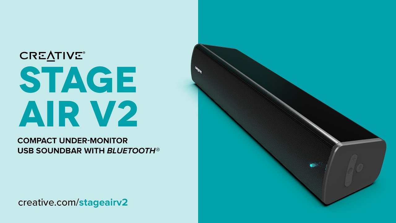 מקרן קול למחשב Creative Stage Air V2 קריאטיב שחור 41 ס"מ עם Bluetooth 5.3 וחיבור USB יבואן רשמי – תמונה 6