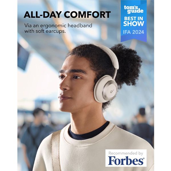 soundcore Space One Pro On-Ear – אוזניות קשת אלחוטיות ANC לבן Hi-Res | יבואן רשמי – תמונה 2