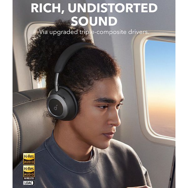 soundcore Space One Pro On-Ear – אוזניות קשת אלחוטיות ANC שחור Hi-Res | יבואן רשמי – תמונה 2