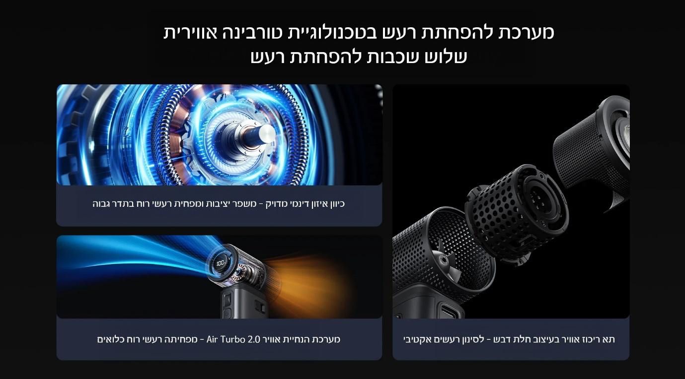 JISULIFE Ultra2 - מאוורר טורבו נייד עוצמתי עם 100 מהירויות | יבואן רשמי – תמונה 7