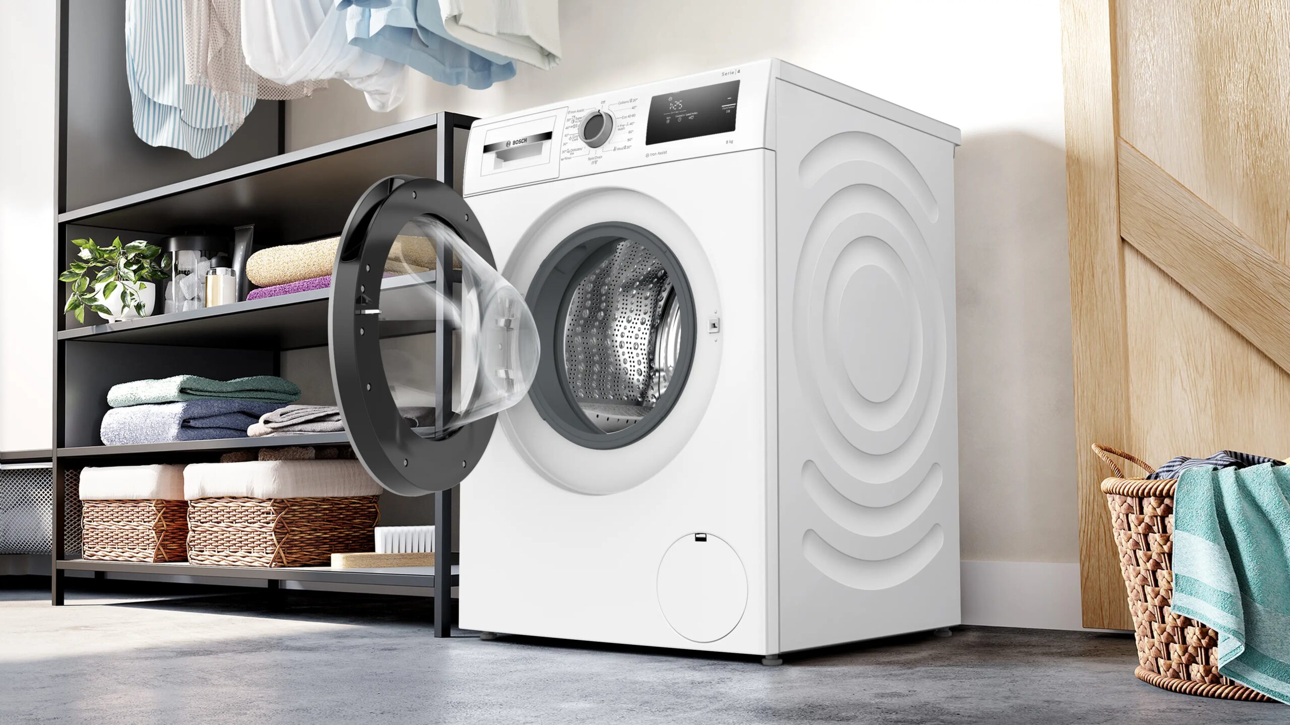 מכונת כביסה 8 ק״ג WAN2806NBY עם Iron Assist שקטה וחסכונית 1400 סל״ד | משלוח מהיר – תמונה 6