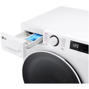 LG WF11114WBW: מכונת כביסה 11 ק"ג עם AI DD™, קיטור ודירוג A-10% אנרגטי | יבואן רשמי