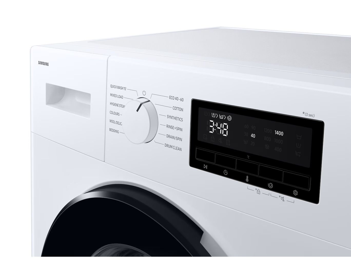 Samsung WW90FG3M05AW - מכונת כביסה 9 ק״ג עם קיטור לחיטוי בגדים וסחיטה 1400 סל״ד | משלוח מהיר – תמונה 6