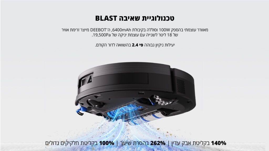 שואב רובוטי ECOVACS DEEBOT X11 OmniCyclone – תחנה ללא שקית, שטיפה ב־75°C ועוצמת 19,500Pa | יבואן רשמי-משלוח מהיר – תמונה 9