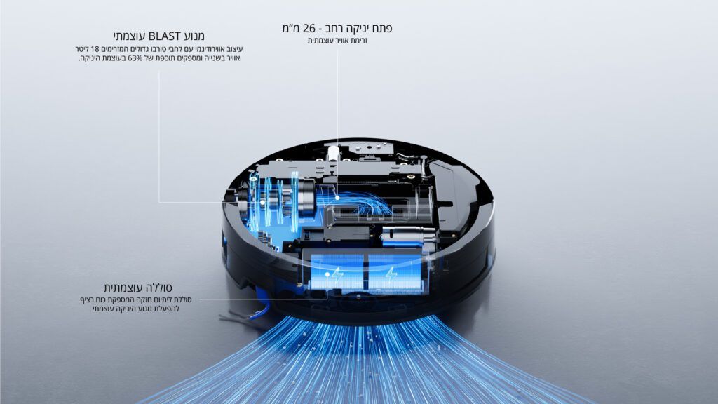שואב רובוטי ECOVACS DEEBOT X11 OmniCyclone – תחנה ללא שקית, שטיפה ב־75°C ועוצמת 19,500Pa | יבואן רשמי-משלוח מהיר – תמונה 10
