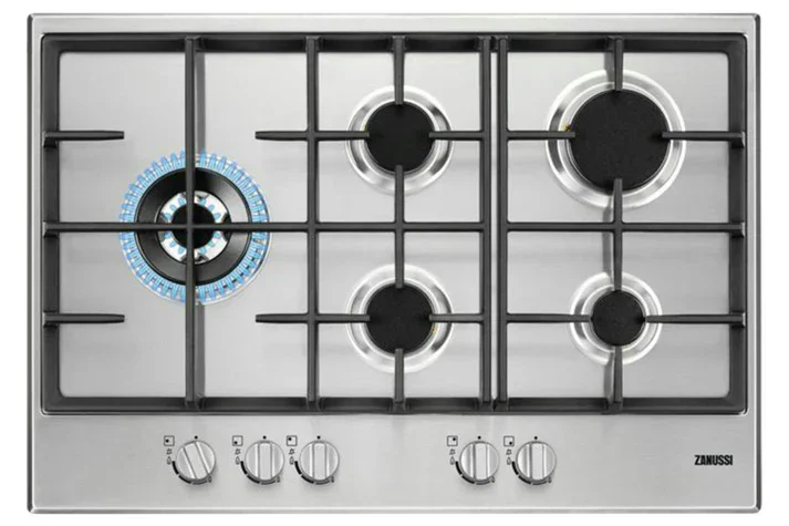 Zanussi ZGH76534XS: כיריים גז 75 ס"מ עם 5 מבערים ותמיכה משופרת לסירים