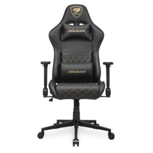 כיסא גיימינג COUGAR Armor One V2 Gold עם משענות 4D מתקפלות, הטיה 155 מעלות וגב גבוה יבואן רשמי