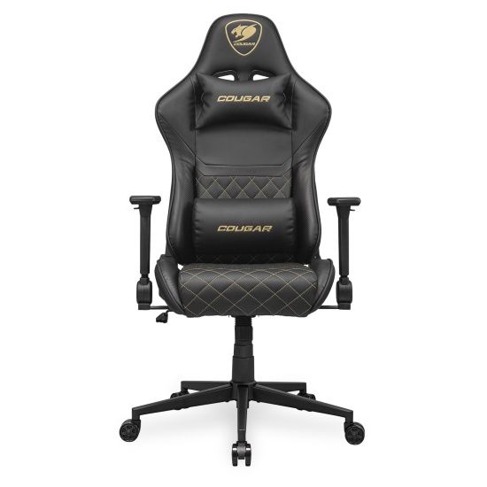 כיסא גיימינג COUGAR Armor One V2 Gold עם משענות 4D מתקפלות, הטיה 155 מעלות וגב גבוה יבואן רשמי